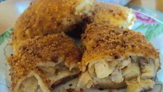 Блинчики с начинкой из курицы и капусты