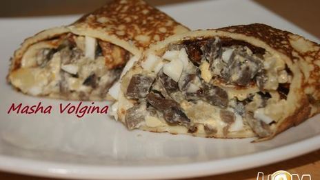 блинчики со сливочными опятами