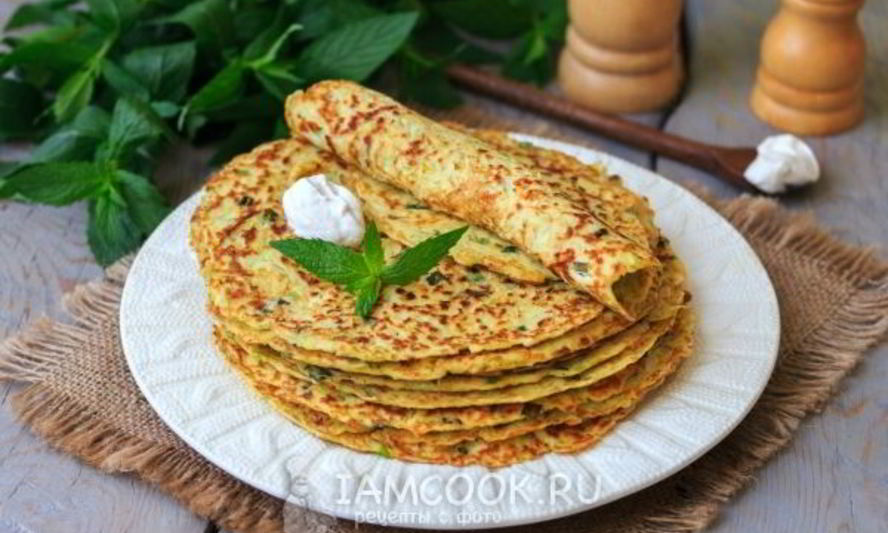 Рецепт блинов из кабачков с сыром и зеленью