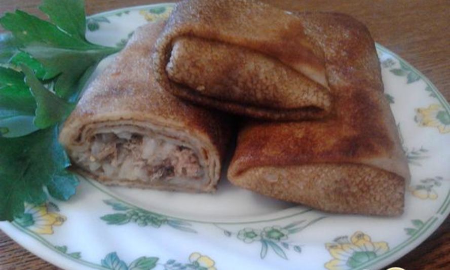 Рецепт блинов с рисом и рыбой