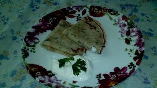 Блины соленые с укропом и сметаной
