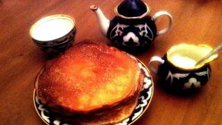 Блины тонкие на молоке со сливочным маслом