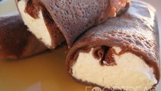 Шоколадные блины с творогом