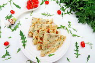 Творожные блинчики с зеленью