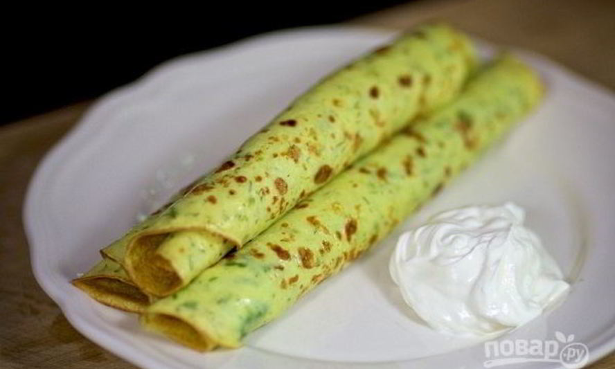 Рецепт воздушных блинчиков из кабачков с зеленью