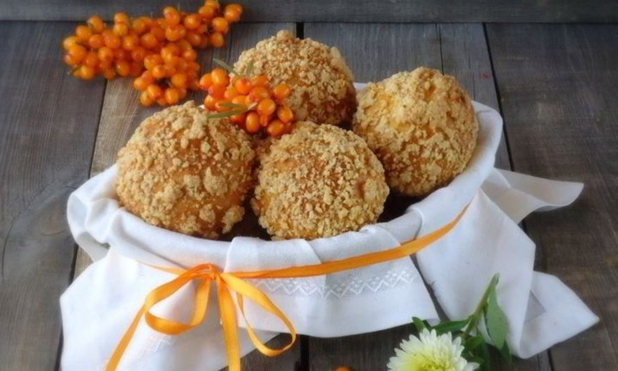 Рецепт булочек на облепихе со штрейзелем