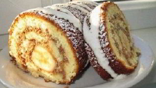 Быстрый рулетик с бананом к чаю