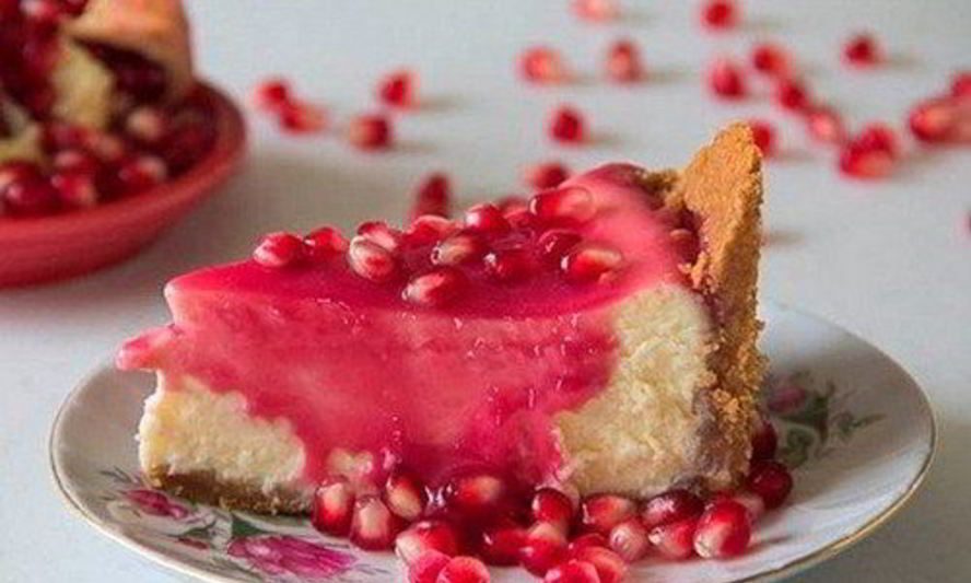 Рецепт нежного гранатового чизкейка