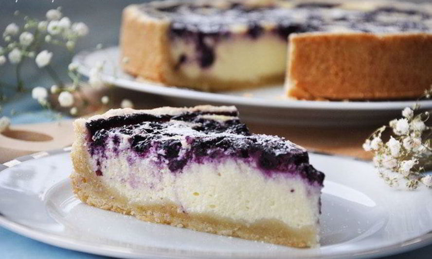 Рецепт ванильного чизкейка с голубикой