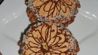 Бисквитные кексы Бархатцы с грецким орехом и нутеллой