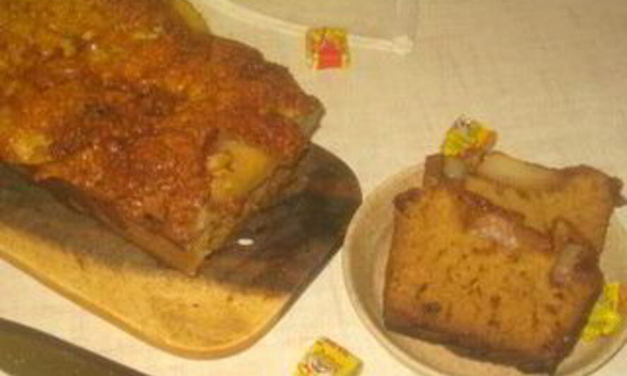 Рецепт кекса с грушами, тушенными в карамели