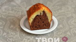 Кекс с шоколадно-ореховой пастой