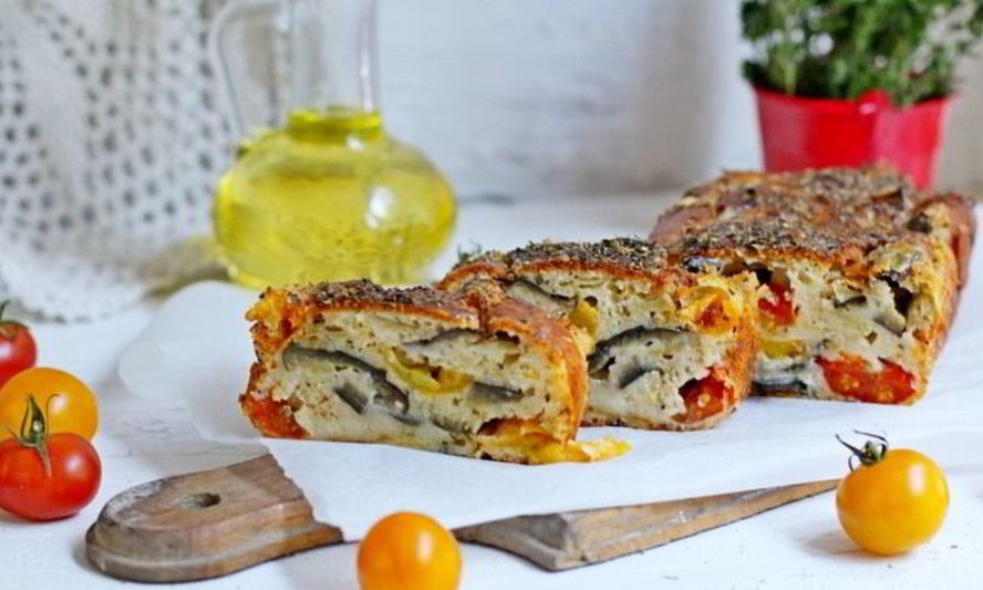 Рецепт кекса с жареными баклажанами