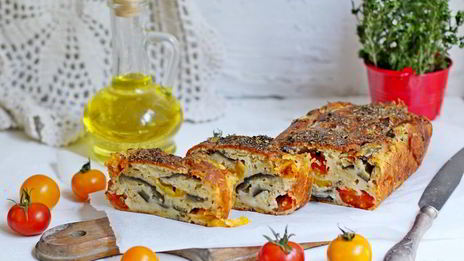 кекс с жареными баклажанами