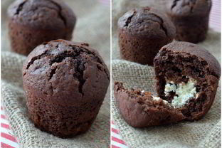 Очень шоколадные кексы с творожным центром