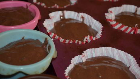 очень шоколадные кексы с творожным центром