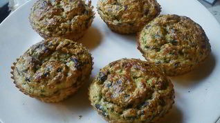 Овсяные кексы с сыром и шпинатом