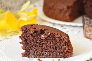 Шоколадный кекс на кефире без яиц