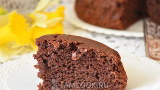 Шоколадный кекс на кефире без яиц
