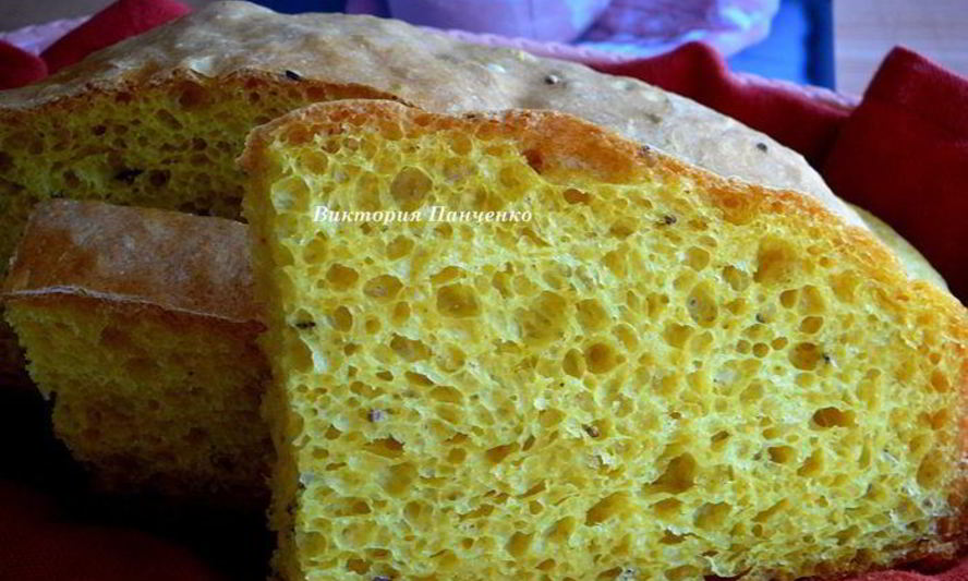 Рецепт домашнего хлеба с куркумой и тмином