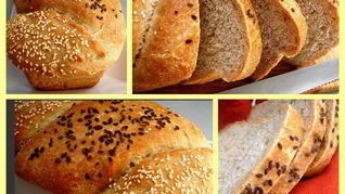 Хлеб пшенично-ячменный с семенем льна и кунжутом