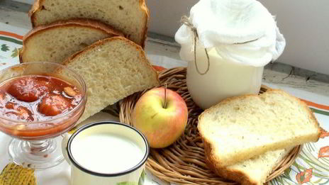 пшенично-рисовый хлеб на твороге