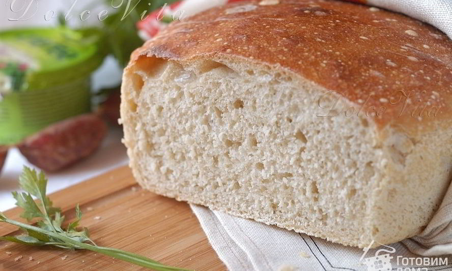 Рецепт пшеничного хлеба без замеса на закваске