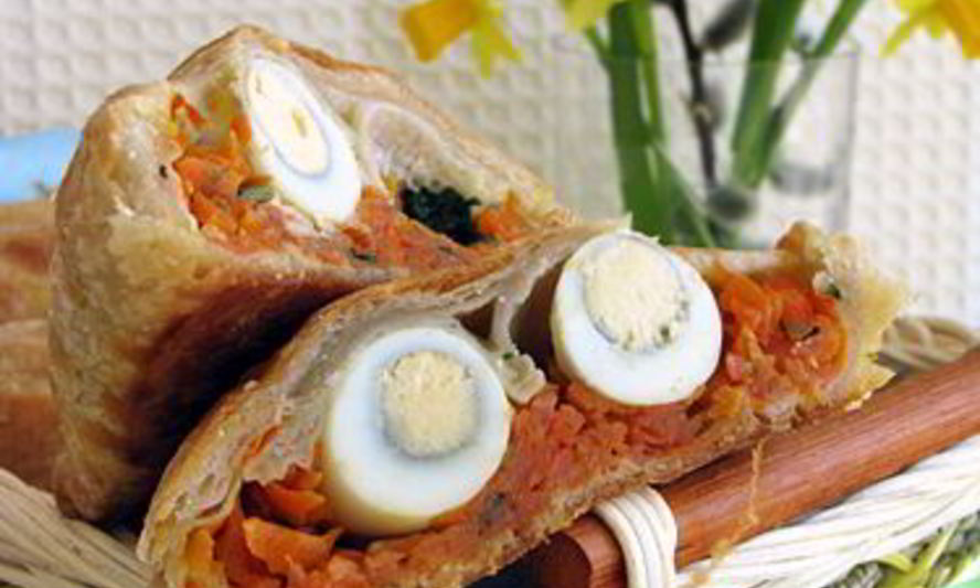 Рецепт конвертиков с морковью и яйцами