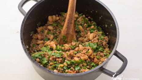 конвертики с мясом и фасолью в лаваше