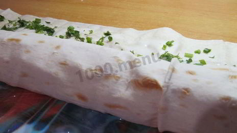 лаваш с колбасой и сыром