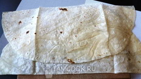 лаваш с корейской морковкой и сыром