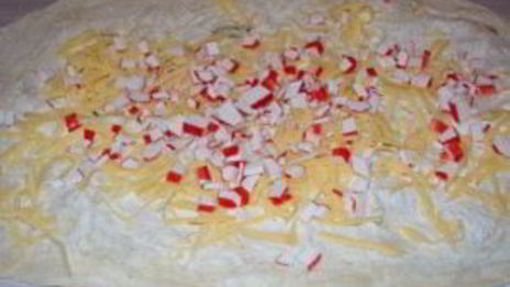 лаваш с крабовыми палочками и огурцом