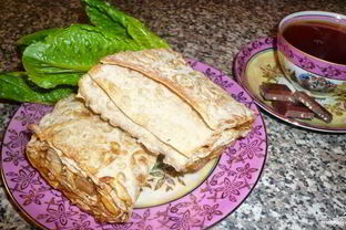 Лаваш с курицей и морковкой