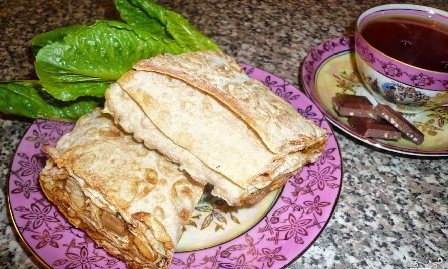 Рецепт лаваша с курицей и морковкой