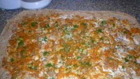 лаваш с курицей и морковкой
