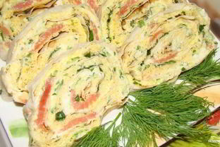 Лаваш с рыбой и плавленым сыром