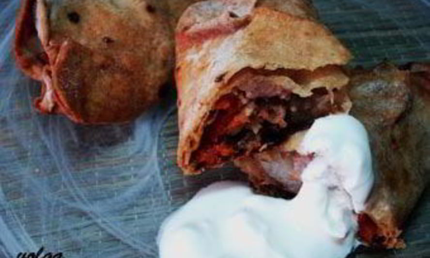 Рецепт мяса с овощами, запеченное в лаваше