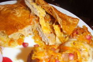 Мясо в лаваше в духовке