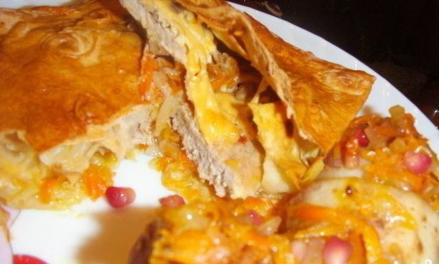 Рецепт мяса в лаваше в духовке