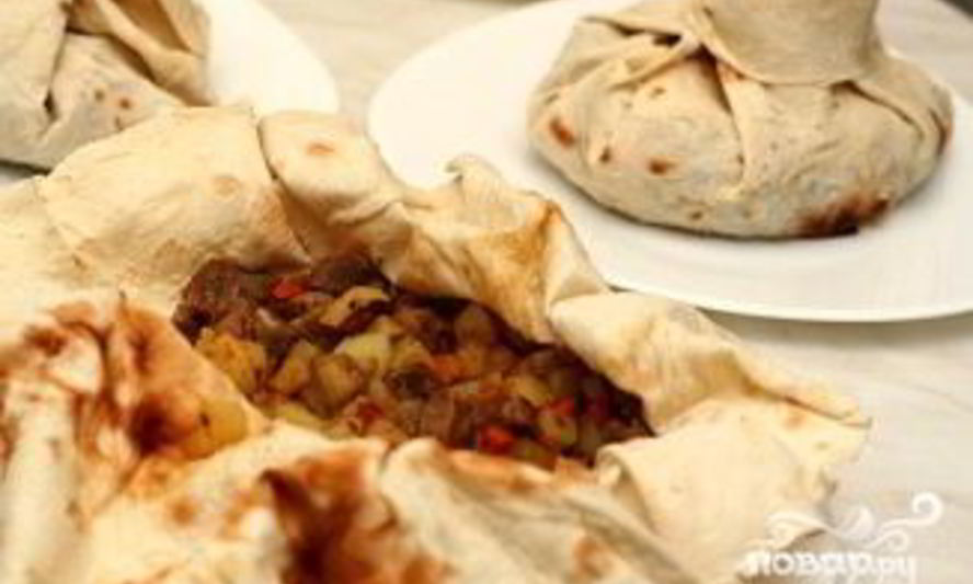 Рецепт мяса в лаваше