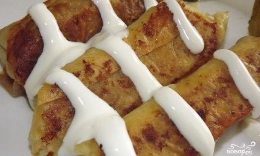 Рецепт рулетов из лаваша с печенью