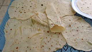 Тонкий домашний лаваш без дрожжей