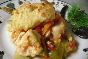 Курица с маисовой лепешкой