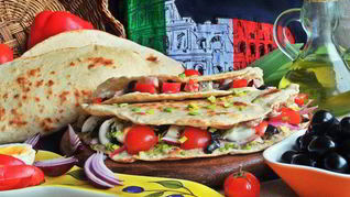 Лепешки пьядины с начинками