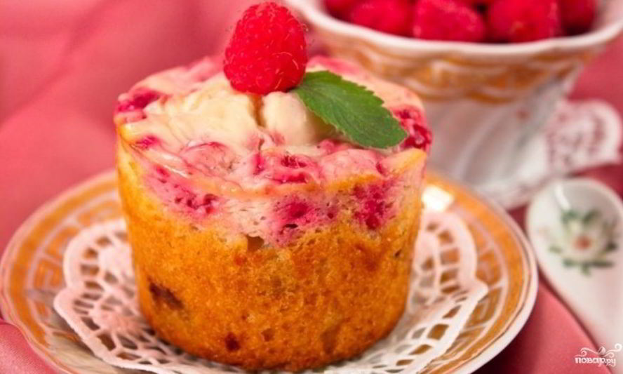 Рецепт маффинов с малиновым кремом