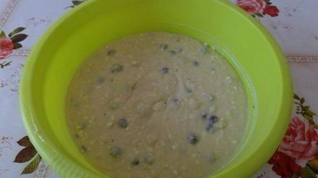 творожный манник с клюквой