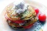 Башенки из кабачковых оладий и брынзы