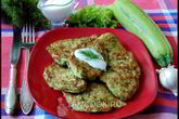Кабачковые оладьи с мясом и грибами