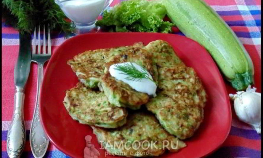 Рецепт кабачковых оладий с мясом и грибами