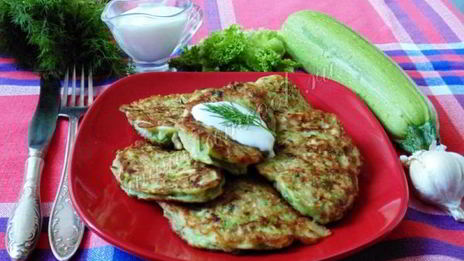 кабачковые оладьи с мясом и грибами